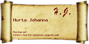 Hurta Johanna névjegykártya